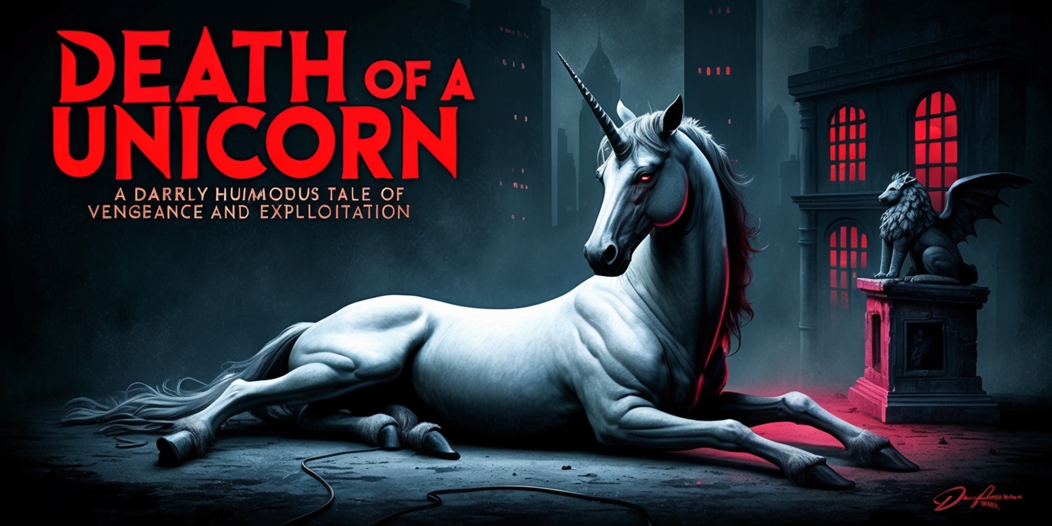 A24’s Death of a Unicorn: A Darkly Humorous Tale of Vengeance and Exploitation Poster